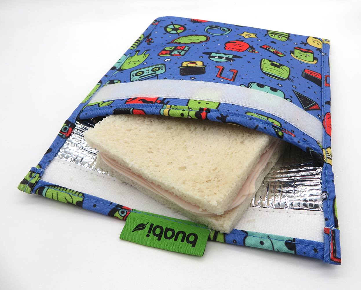 Almuerzo Bolsa portabocadillos Reutilizable Sandwich Ecológico y sin BPA 2X Envoltorio Bocadillo merienda Infantil y Adultos 
